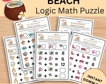 Beach Addition Doubles Puzzle | Printable Summer Math Game | Early Finisher Activity