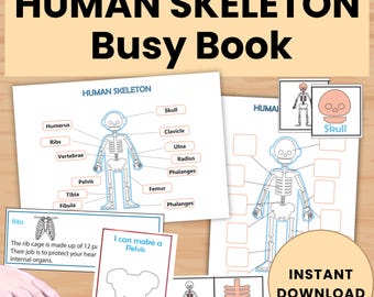 Aktivitetspaket för mänskligt skeletts anatomi: Utskrivbara naturvetenskapliga material för barn (PDF-nedladdning)