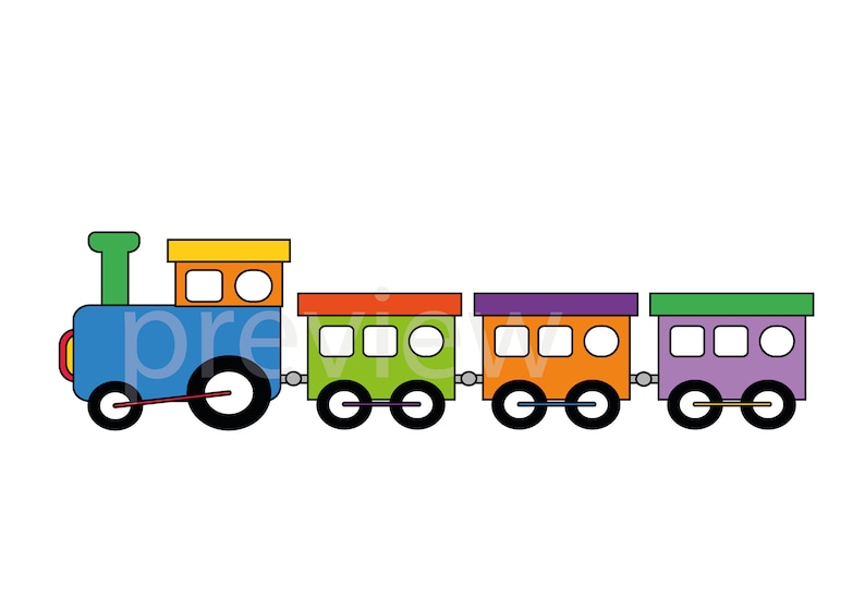 Printable Train, Train Cut and Glue, Train Coloring Sheet, Digital File ...