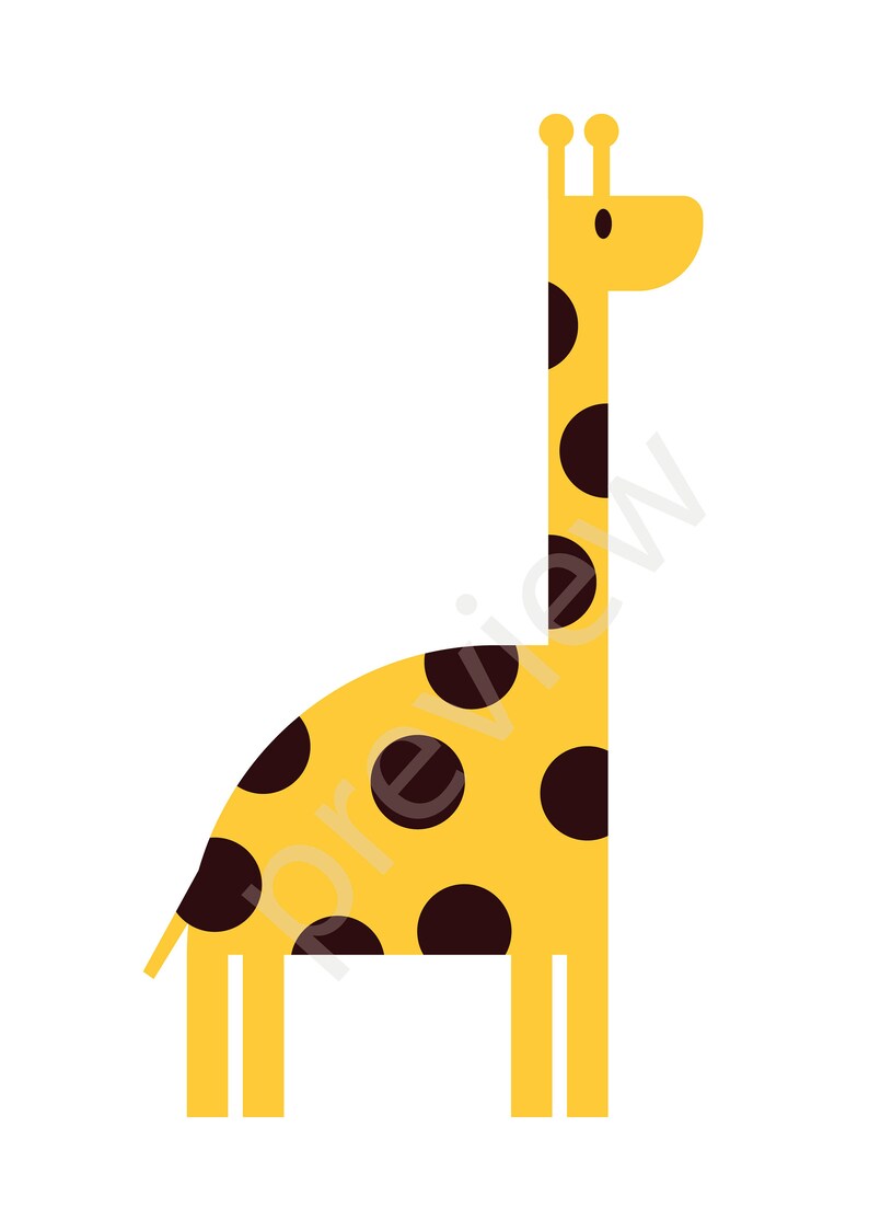 Printable Giraffe Cut and Glue, Digital File, Homeschool Decoration ...