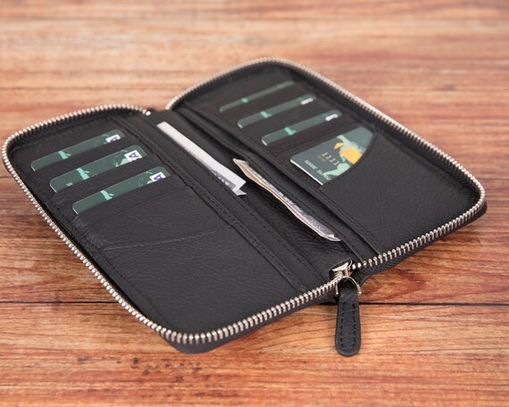 Zipper Credit Card Wallet - Handmade Leather Wallet and Pouch