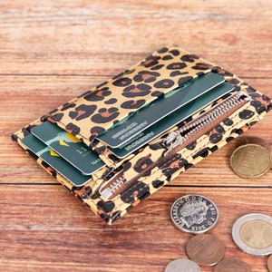 Moederdagcadeau, gepersonaliseerde portemonnee, aangepast kaartetui, slanke portemonnee met rits, leren broekzak, creditcardhouder, visitekaartjeshouder, cadeau