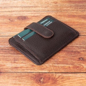 Cartera de tarjeta de crédito de cuero, bolsillo de tarjeta de crédito, billetera de cuero bifold, billetera de tarjeta delgada, estuche de tarjeta de visita, mini titular de tarjeta, regalo de cumpleaños