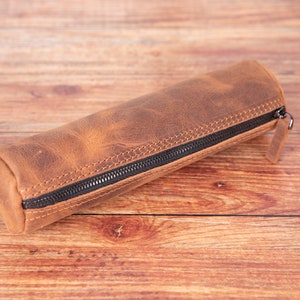 Handmade Pencil Case, Leather Pencil Cover, Leather Pen Sleeve, Make up Case, Unique Make up Bag, Leather Pen Case, Customized Pen Holder