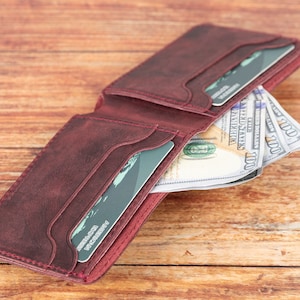 Cartera de cuero para hombre, regalo de hombre de cuero, cartera de tarjeta de visita, cartera de tarjeta de crédito, titular de tarjeta de cuero, caja de dinero de cuero, funda de cuero