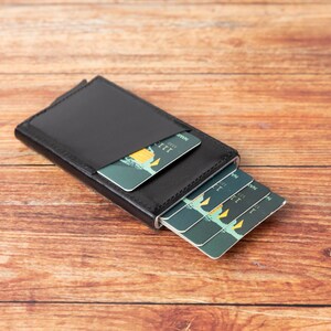 Portefeuille anti-RFID, Portefeuille avec mécanisme en cuir pleine fleur, Portefeuille pour homme, Cadeau pour lui, Porte-cartes de visite, Porte-carte de crédit, Cadeau pour collègue
