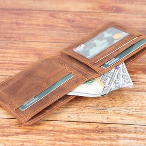 Herren Geldbörse, Leder Portemonnaie, Visitenkartenetui, Kreditkartenetui, Brieftasche aus Leder mit Gravur, Brieftasche für Männer, Jubiläumsgeschenk