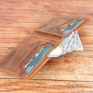 Leder Herren Brieftasche, Bifold Man Brieftasche, Kreditkartenhalter, Visitenkartenetui, Kartenhalter, Leder Kartenhülle, personalisiertes Geschenk