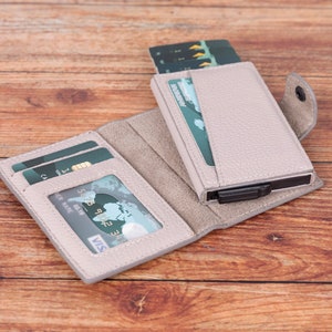 Minimalistische Brieftasche, Pop Up Brieftasche, Brieftasche, RFID-Blocker Brieftasche, Visitenkartenhalter, Kreditkartenetui, benutzerdefinierte Mechanismus Brieftasche