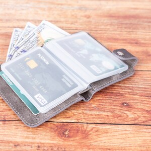 Creditcardportemonnee, aangepaste leren portemonnee, herencadeau, huwelijkscadeau, jubileumcadeau, verjaardagscadeau, handgemaakte volnerf lederen portemonnee
