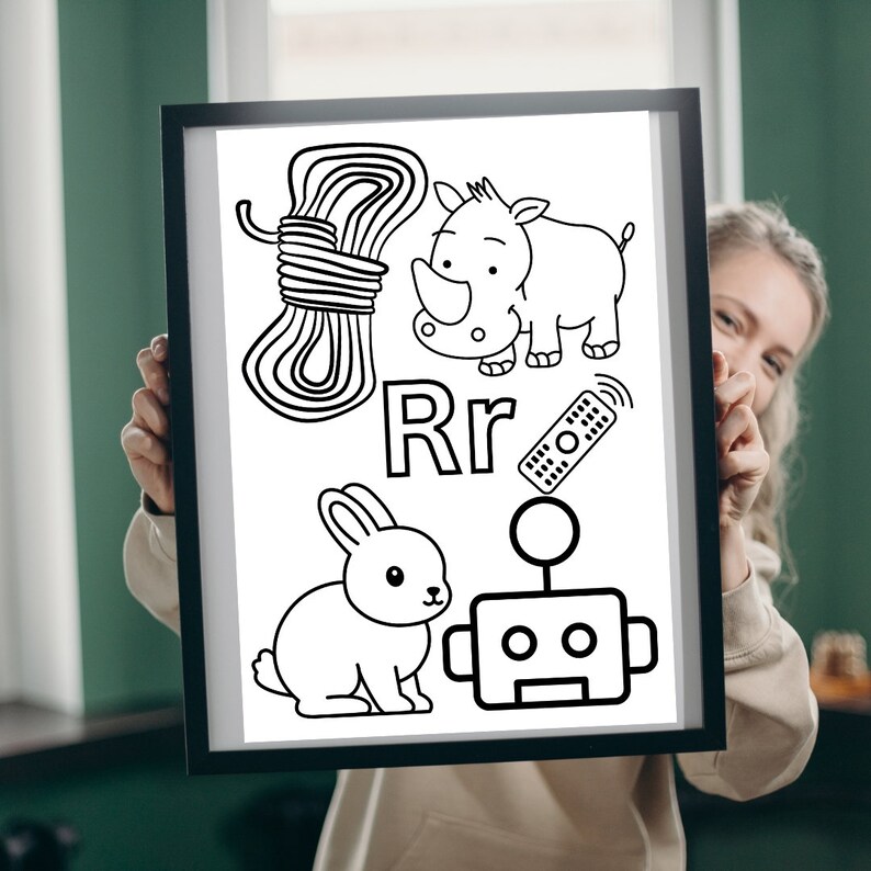 Alphabet Printable Coloring Sheets, Instant Download, Animals, Fruit ...