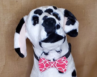 Pink Circle DogBowTie