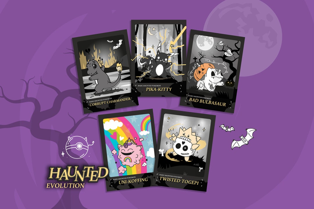 Pokemon Card Set, Halloween Pokemon Cards, Limited Edition, Geeky Gift