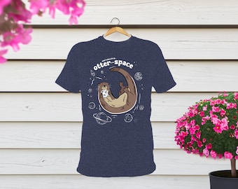 Space Otter T-Shirt, Cute Outer Space Tee, Animal Lover Gift, Funny Graphic Shirt