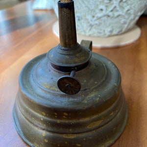Antique brass oil lamp