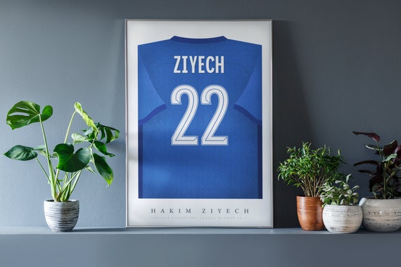 P ster de camiseta de Hakim Ziyech Chelsea 20 21 Retro Obra de