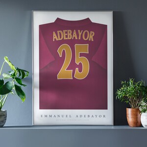 Adebayor Shirt Poster • Arsenal 05/06 • Retro • Artwork • Individual • Football • Gift • For Him • For Friend • For Football Fan