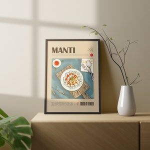 Modern Manti Kitchen Poster • Manti Art Print • Manti • Minimalist • Artwork • Wall Art • Kitchen • Poster • Decoration • Deco • Wall Decoration