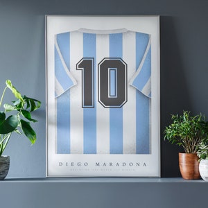 Maradona Shirt Poster • Argentina 1986 • World Champion • Retro • Artwork • Football • Gift • For Him • For Friend • For Football Fan