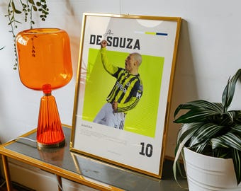 Retro Vibes Poster by Alex de Souza | Fenerbahçe Legend | A3 & A4 Sizes | Black Frame Optional | High-Quality Photo Print