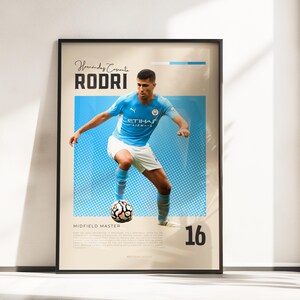 Póster Retro Vibes de Rodri | Leyenda de la ciudad | Tamaños A3 y A4 | Marco negro opcional | Impresión fotográfica de alta calidad