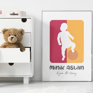 Galatasaray Baby Poster Personalisiert • Geschenk • Artwork • Individuell • Minik Aslan • Für Ihn • Für Kinder • Für Fussballfan