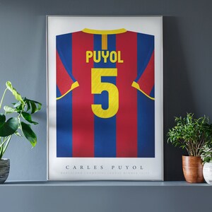 Puyol Shirt Poster • Barcelona 10/11 • Retro • Artwork • Individual • Football • Gift • For Him • For Friend • For Football Fan