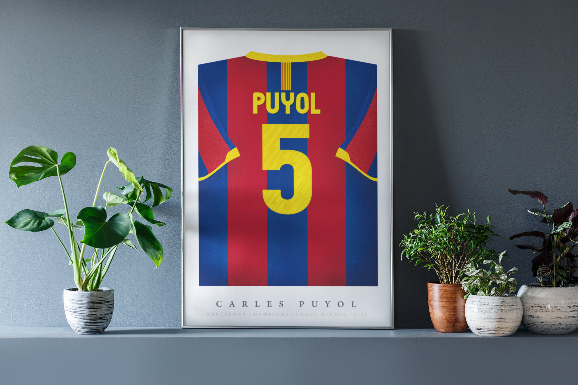 Quadro decorativo Emoldurado Puyol Jogador De Futebol Barcelona