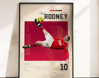 Wayne Rooney Manchester United-affisch | Rooney fotbollslegend | Man United-väggkonst | Old Trafford-konsttryck | Gåva till United-fans A3 A4