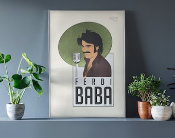 Ferdi Tayfur Poster • Ferdi Baba • Retro • Artwork • Turkish Legend of Music • Arabesque • Gift • For Him • For Boyfriend • Decoration