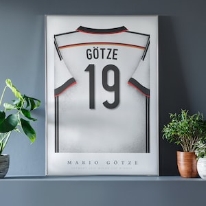 Mario Götze Shirt Poster • Germany 2014 • Retro • Artwork • Football • Gift • For Him • For Friend • For Football Fan