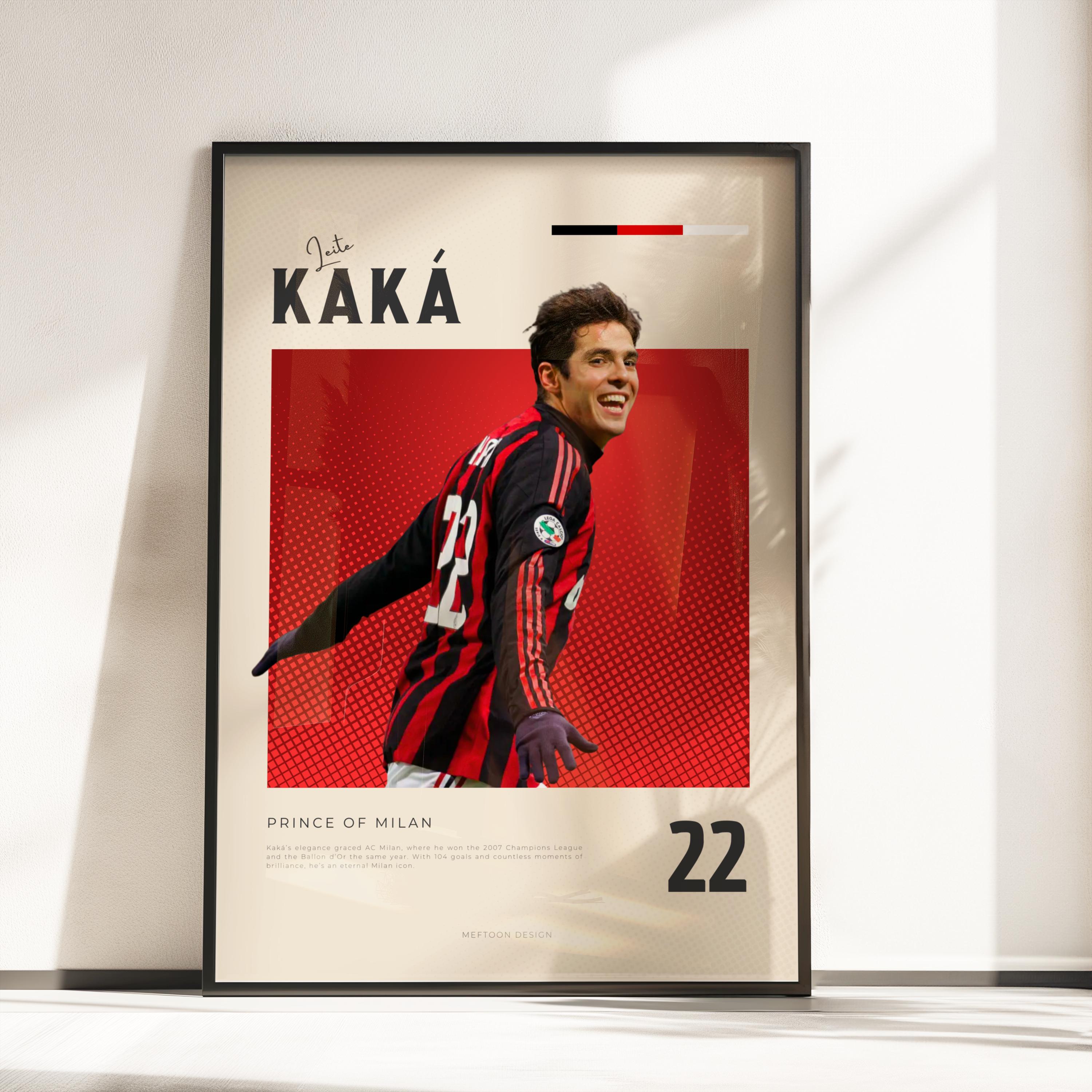 Retro Vibes Poster by Kaka | Milan Legend | A3 & A4 Sizes | Black