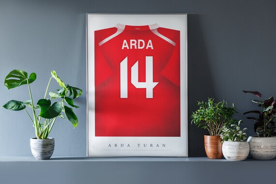 Arda Turan Shirt Poster Turkey EURO 2008 Retro Artwork Football  