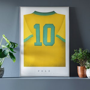 Pelé Shirt Poster • Brazil 1958 • World Champion • Retro • Artwork • Football • Gift • For Him • For Friend • For Football Fan