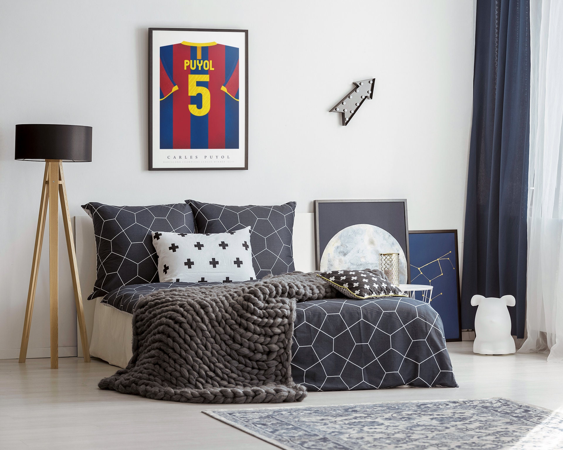 Quadro decorativo Emoldurado Puyol Jogador De Futebol Barcelona