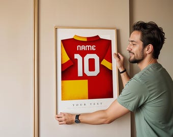Personalisiert Galatasaray Shirt Poster  •  Geschenk  •  Artwork  •  Individuell  •  Fußball  •  Für Ihn • Für Freund • Für Fussballfan
