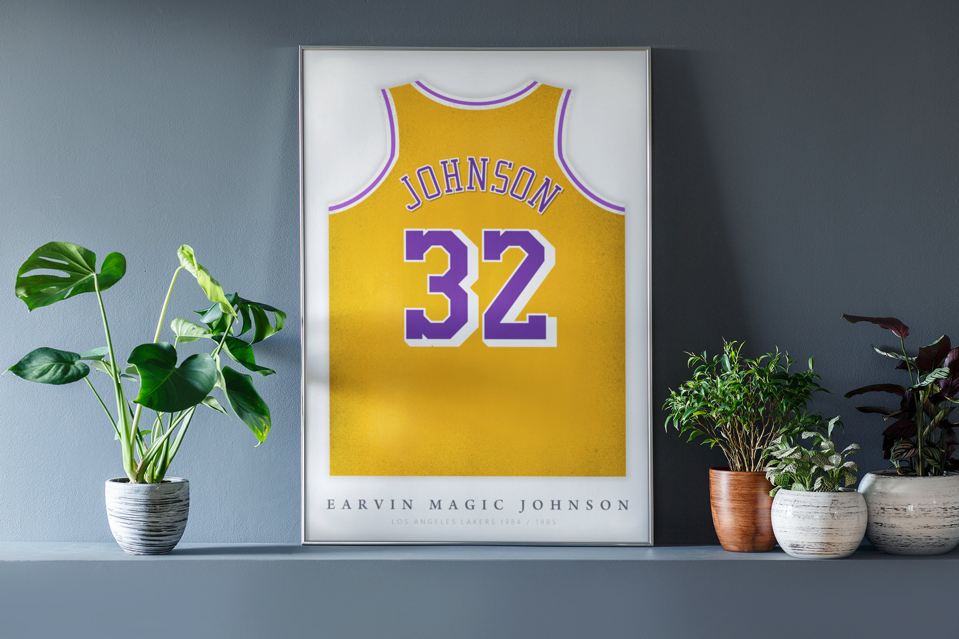 1991-92 yellow LA Lakers Champion Magic Johnson #32 basketball