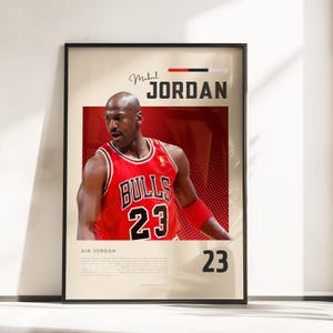 Póster Retro Vibes de Michael Jordan | Leyenda del baloncesto | Tamaños A3 y A4 | Marco negro opcional | Impresión fotográfica de alta calidad