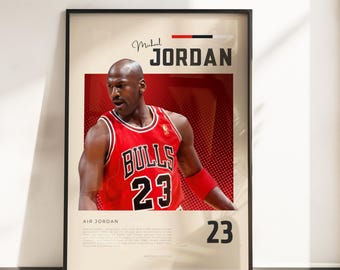 Retro Vibes Poster of Michael Jordan | Basketball Legend | A3 & A4 Sizes | Black Frame Optional | High-Quality Photo Print