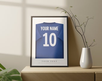 Personalised Chelsea Shirt Poster • Gift • Artwork • Individual • Football • Present • For Him • For Football Fan