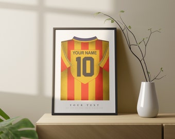 Personalized Galatasaray Retro Shirt Poster • Gift • Artwork • Custom •  Football • For Him | For friend | For football fan