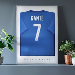 Ngolo Kante Shirt Poster • Chelsea 20/21 • Retro • Artwork • Football • Gift • For Him • For Friend • For Football Fan