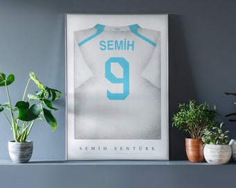 Semih Sentürk Shirt Poster • Turkey EURO 2008 • Retro • Artwork • Football • Gift • For Him • For Boyfriend • For Football Fan