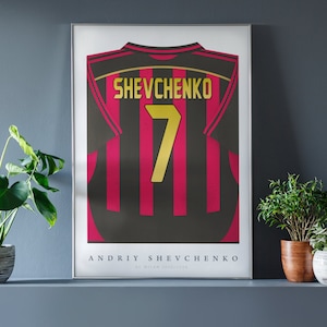 Shevchenko Shirt Poster • AC Milan 06/07 • Retro • Artwork • Football • Gift • For Him • For Friend • For Football Fan