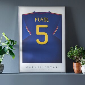 Puyol Shirt Poster • Spain 2010 • Retro • Artwork • Football • Gift • For Him • For Friend • For Football Fan