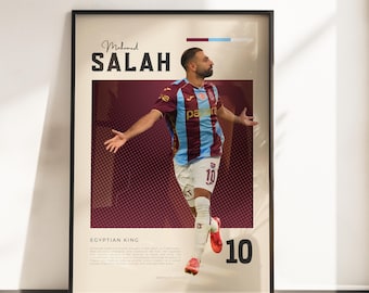 Retro Vibes Poster von Mohamed Salah | Trabzonspor | A3 & A4 Größen | Schwarzer Rahmen optional | Hochwertiger Fotodruck