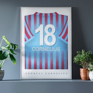 Andreas Cornelius Shirt Poster • Trabzonspor 21/22 • Retro • Artwork • Football • Gift • For Him • For Friend • For Football Fan