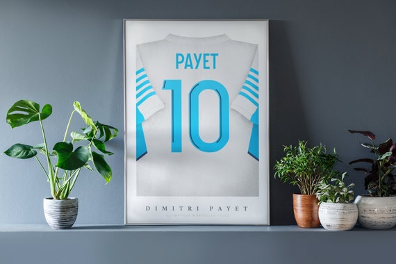 Payet Shirt Poster • Olympique Marseille 21/22 • Retro • Artwork • Fußball • Geschenk • Für Ihn • Für Freund • Für Fussballfan