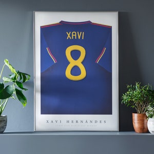 Xavi Shirt Poster • Spain 2010 • Retro • Artwork • Football • Gift • For Him • For Friend • For Football Fan