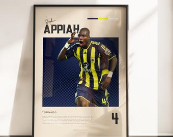 Retro Vibes Poster by Stephen Appiah | Fenerbahce Legend | A3 & A4 Sizes | Black Frame Optional | High-Quality Photo Print